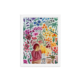 From A Woman Grows A World Framed Print